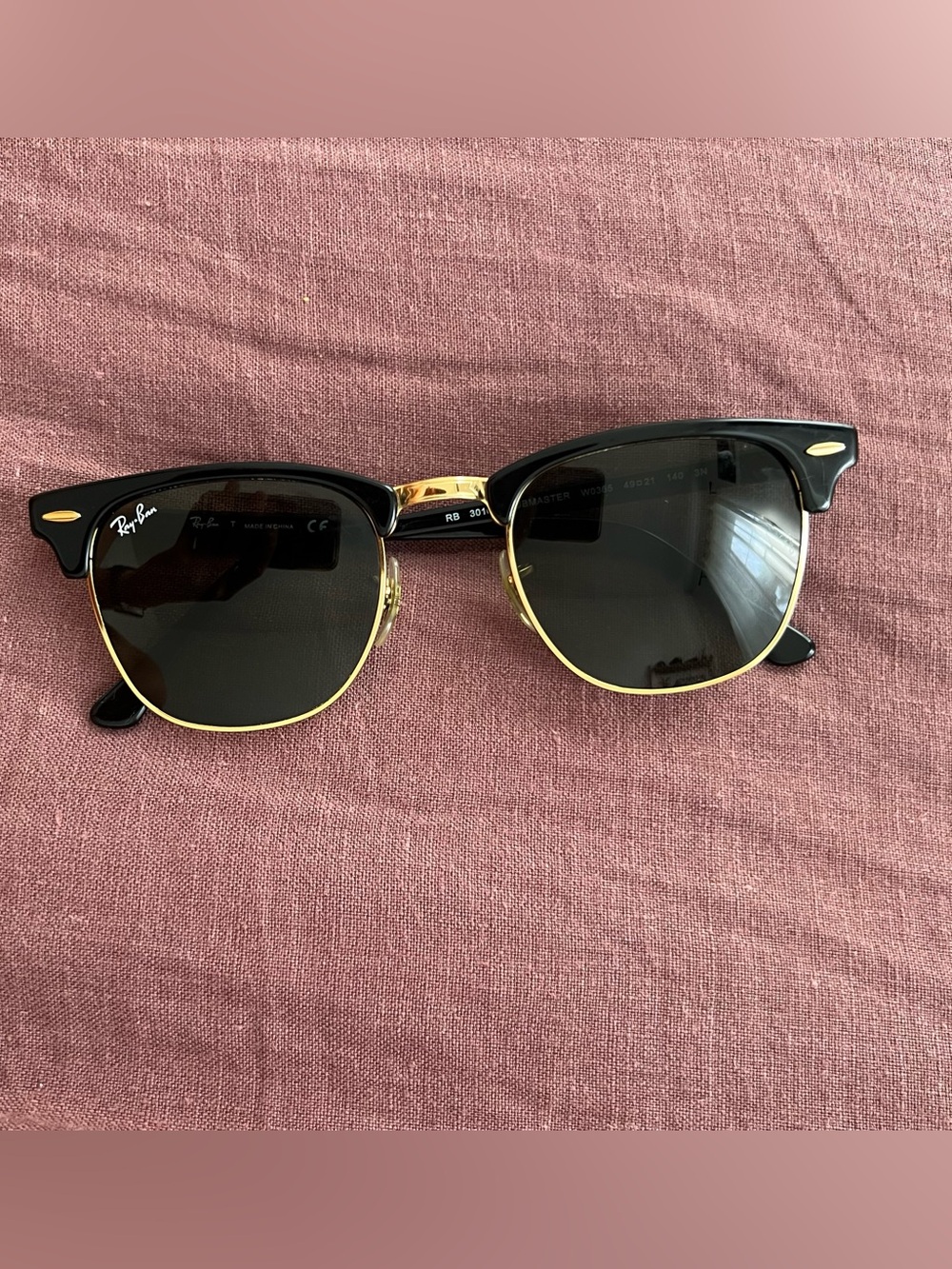 Ray-Ban Black & Gold Clubmaster Sunglasses